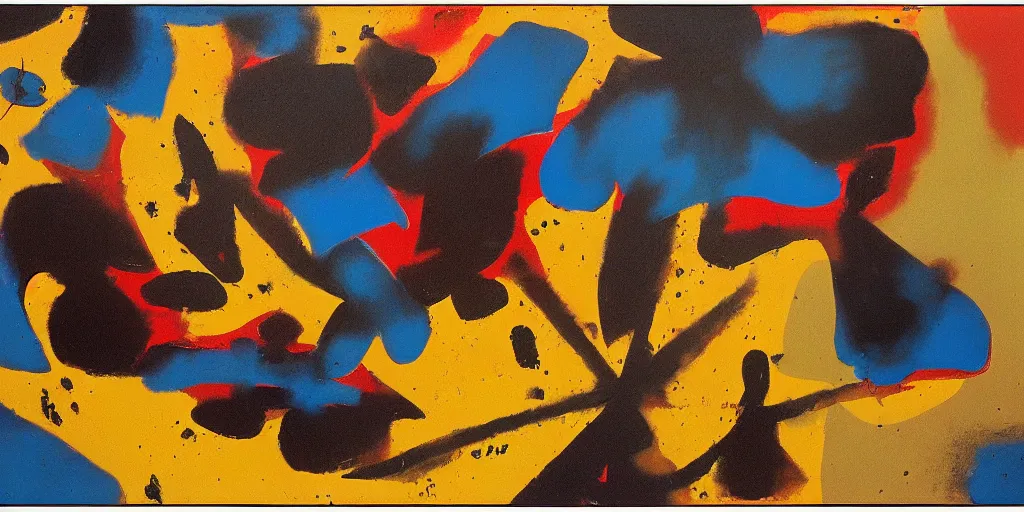 Image similar to An asymmetry still frame of Abstract Expressionism painting by Richard Corben