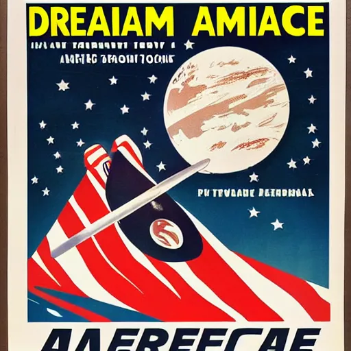 Image similar to ! dream american atompunk space race propoganda poster circa 1 9 6 0 s