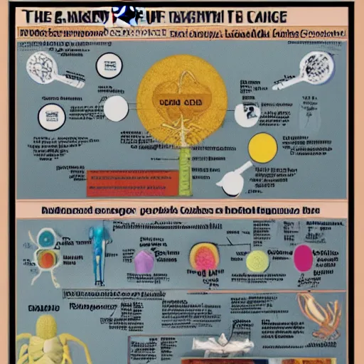 Image similar to the cure for cancer, highly detailed, scientifically accurate, diagram, English