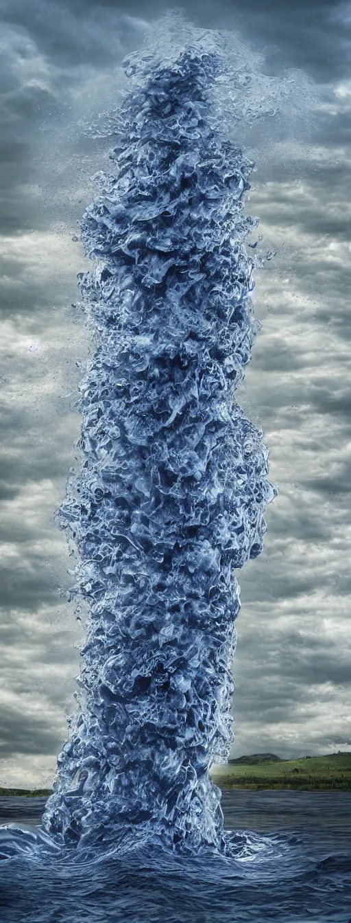 Image similar to water tornado, photorealistic, highly detailed, sharp focus