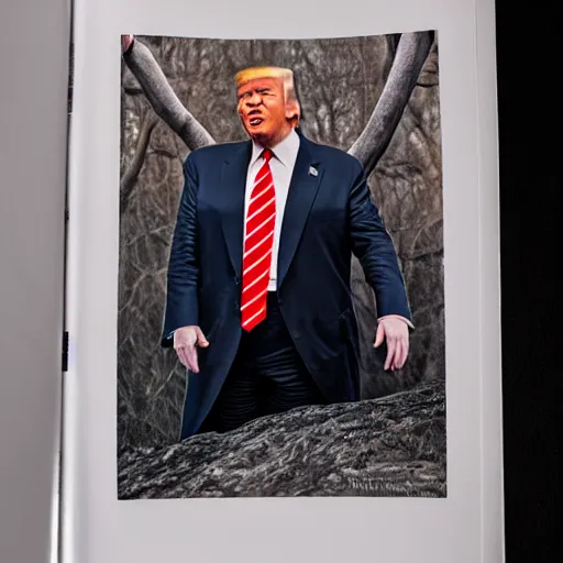 Image similar to a shot of donald trump as a demon, photorealistic, natural light, by annie leibowitz