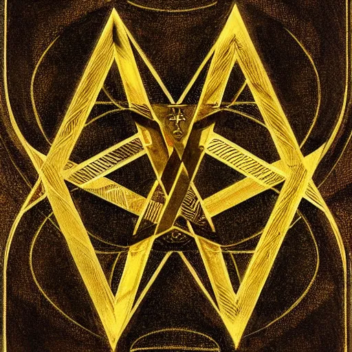 Image similar to esoteric occult symbolic art, golden ratio, award winning, sharp, focus, highly realistic