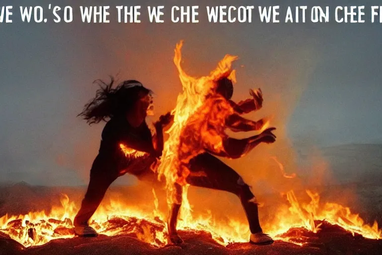 Image similar to we do not chose who we are we are fire, together we consume the free energy until there is no more