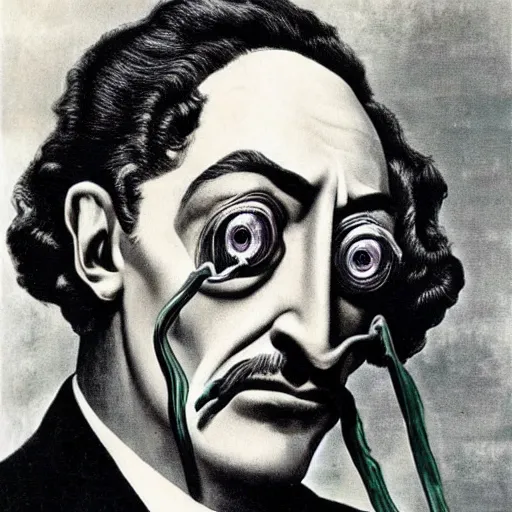 Image similar to salvador dali as the riddler