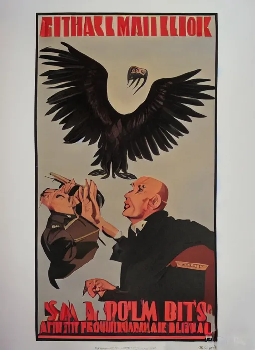 Image similar to vulture look in 1940s propaganda poster