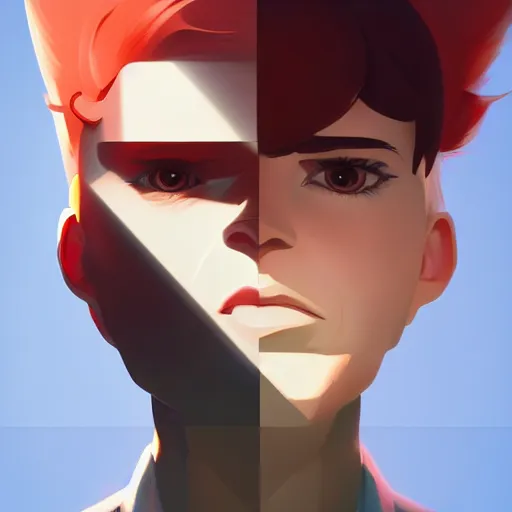 Image similar to face icon stylized minimalist total recall, loftis, cory behance hd by jesper ejsing, by rhads, makoto shinkai and lois van baarle, ilya kuvshinov, rossdraws global illumination