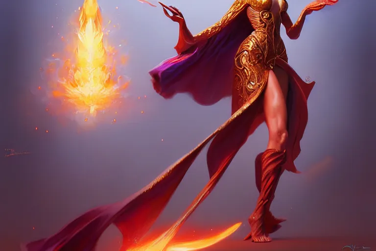 Image similar to Magician, female, fantasy, silk robes, explosion, dramatic, intricate, elegant, highly detailed, digital painting, artstation, concept art, smooth, sharp focus, illustration, art by Boris Vallejo, octane render