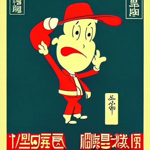 Image similar to 力量源於行動! PROPAGANDA POSTER from the 1960's. All Hail our Glorious Leader Mr. Krabs is now the Chairman of the Great Leap Forward. Mr. Krabs LOVES money. 我們愛錢!