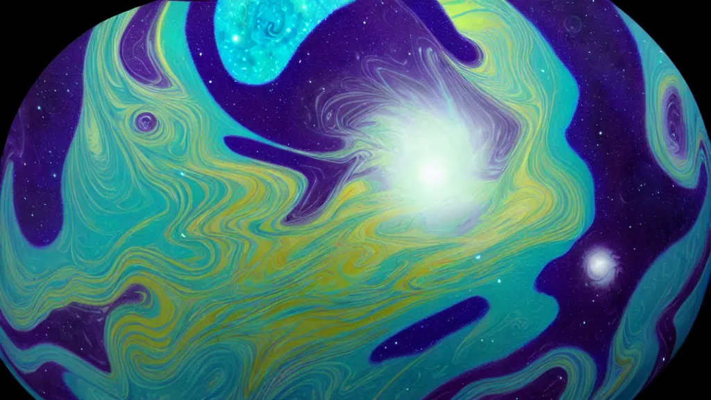 Image similar to planet, by charlie bowater, paper - marbling, hydro - dipping, diffraction grading