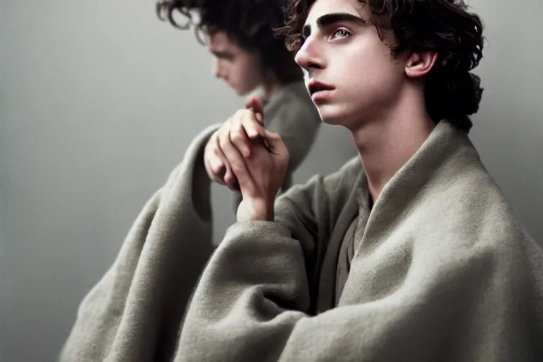 Prompt: a highly detailed cinematic full length body shot color photograph of timothee chalamet as a jedi, ultra realistic, depth, beautiful lighting, by richard avedon and annie leibovitz and arnold newman, photorealistic, hyperrealistic, octane, epic composition, hasselblad camera, 5 0 mm, sharp focus, perfect facial symmetry