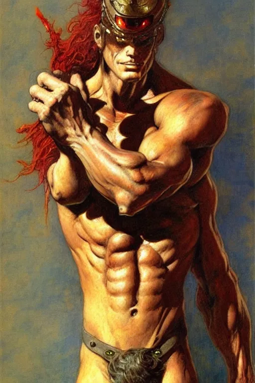 Image similar to male, monster, character design, painting by gaston bussiere, katsuya terada, frank frazetta, tom of finland, trending on artstation