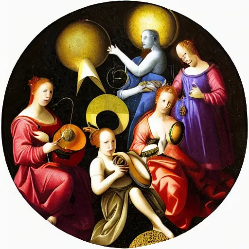 Image similar to music of the spheres, renaissance style