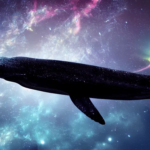 Prompt: photo of a space whale