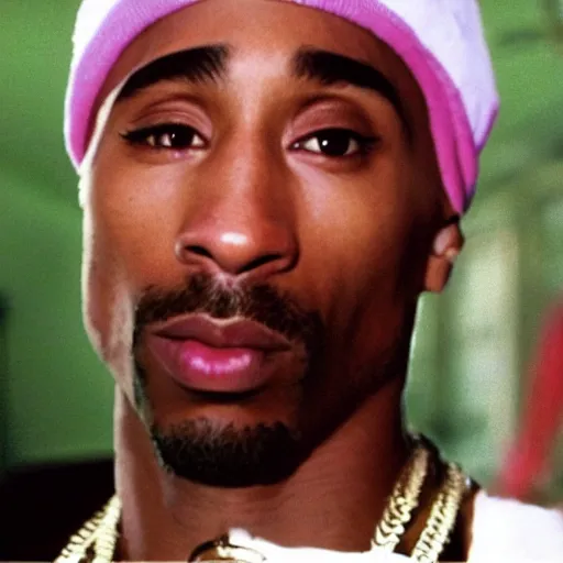 Prompt: a photograph of tupac shakur in twin peaks (1990)