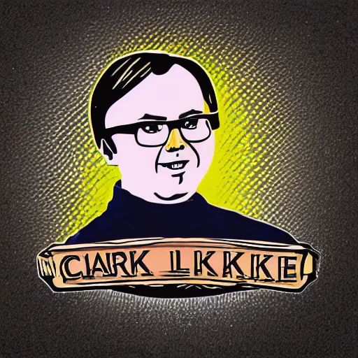 Image similar to clark duke hybrid, vector, svg sticker art