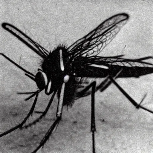 Image similar to old photograph of a fat mosquito