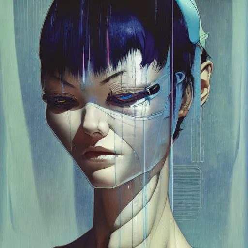 Prompt: citizen portrait soft light painted by james jean and katsuhiro otomo and erik jones, inspired by ghost in the shell anime, smooth face feature, intricate oil painting, high detail illustration, sharp high detail, manga and anime 1 9 9 9