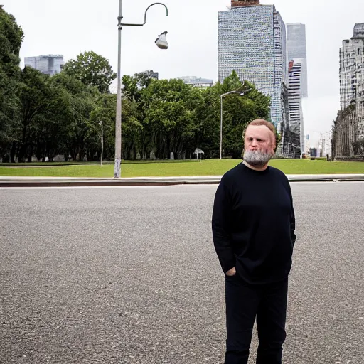 Image similar to a portrait of bob belcher with background scenery by juergen teller, iris van herpen