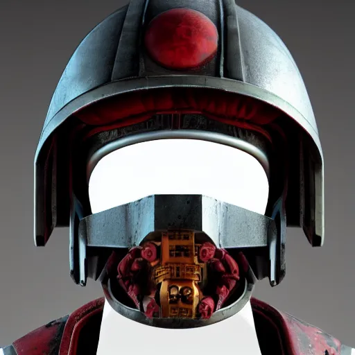 Image similar to grimdark imperial space marine helmet, unreal engine, 8 k, ultra realistic, ultra detail