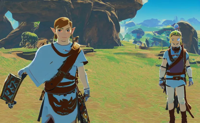 Image similar to Elon Musk in The Legend of Zelda Breath of the Wild, sharp, UHD, 4k, 8k