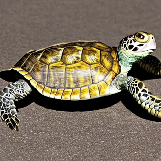 Image similar to turtle and viper hybrid, very long with multiple pairs of legs and segmented shell along length of its body