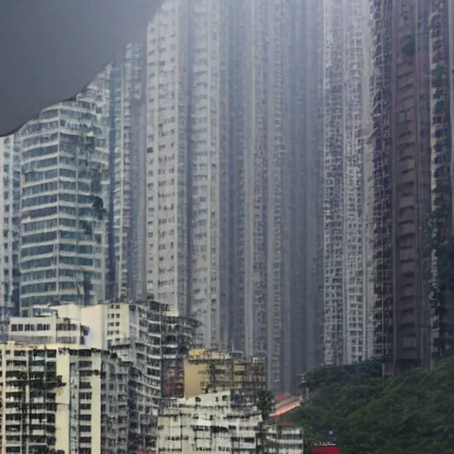 Prompt: a tornado ripping through the city of hong kong