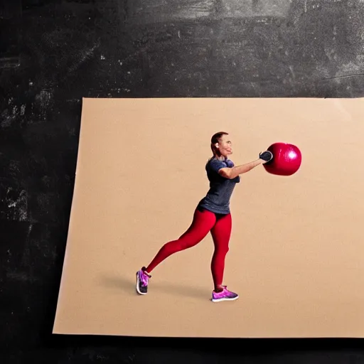 Image similar to an apple doing CrossFit, super detailed, hd image