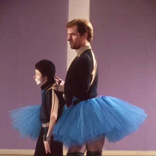 Prompt: Walker Texas Ranger in a ballet skirt