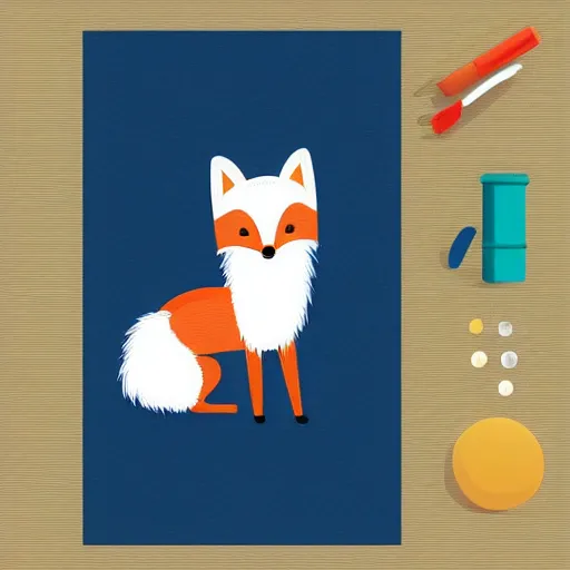 Prompt: child book digital illustration of a cute Anthropomorphic fox in a white lab coat, stunning, fluffy, high detail