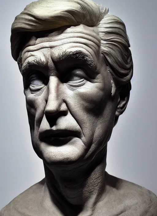 Prompt: Donald Trump, sculpture by Michelangelo, highly detailed, 8k