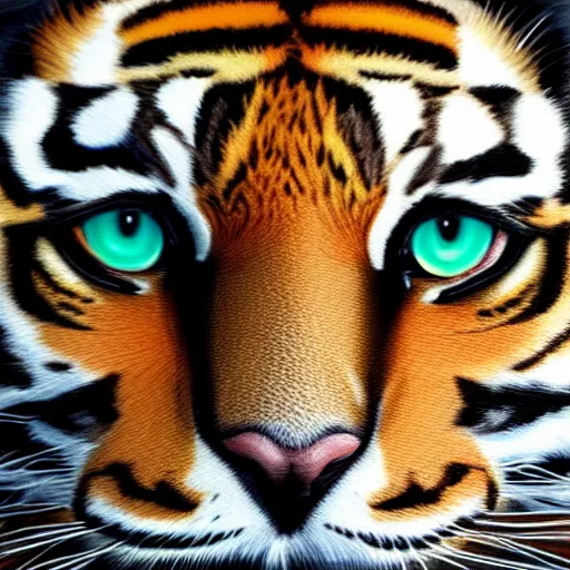 Image similar to an oil painting of gloppa with the pattern of tigers fur, tiger stripes, domestic caracal, cat, strong, dramatic impactful colors, by artgerm, hd, hdr, ue 5, ue 6, unreal engine 5, cinematic 4 k wallpaper, 8 k, ultra detailed, gta 5 cover art, high resolution, artstation, award winning