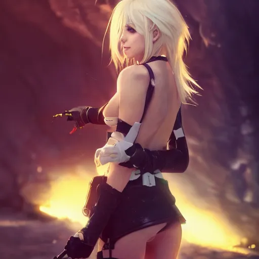 Prompt: kerli koiv as cindy aurum from final fantasy 1 5, character concept art, sharp, digital matte painting, art by greg rutkowski, wlop, dramatic lighting, trending on artstation