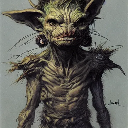 Prompt: a goblin by jean baptiste monge