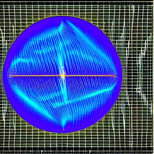 Prompt: 4 d energy pulse flattened in radial direction, fractal wave interference