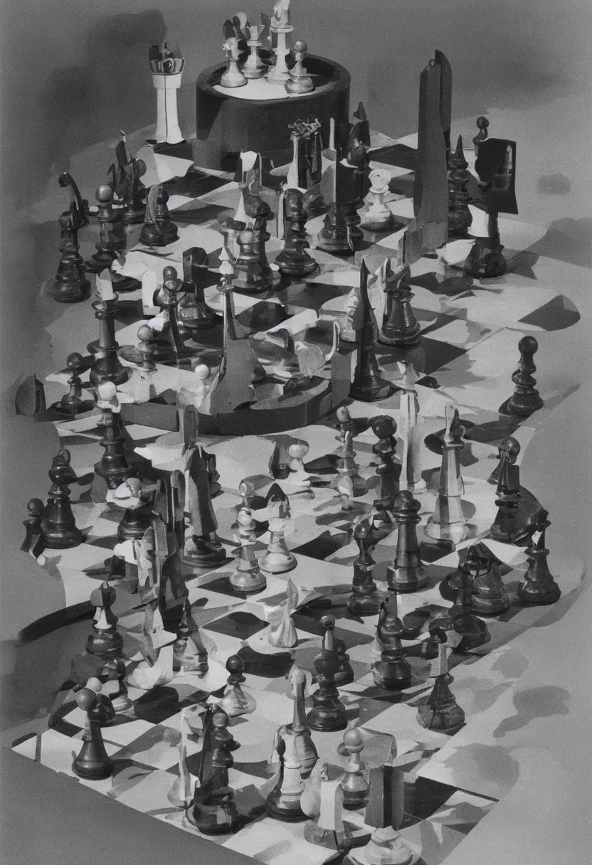 Prompt: research notes of a singular futuristic readymade object by Marcel Duchamp, chess machine