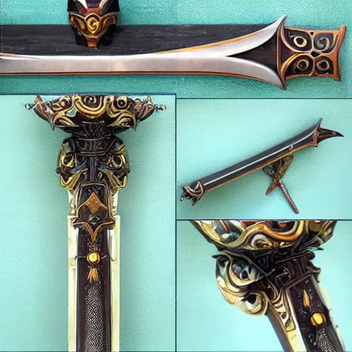 Image similar to A beautiful and realistic sword,dazzling gem in the hilt,fantasy,masterwork,good lighting