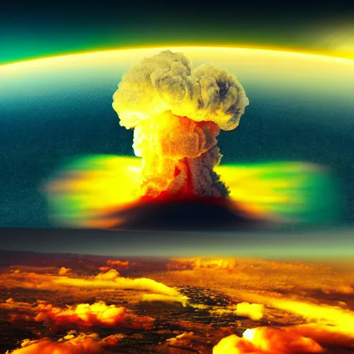 Image similar to nuclear explosion highly detailed 8 k, rule of thirds