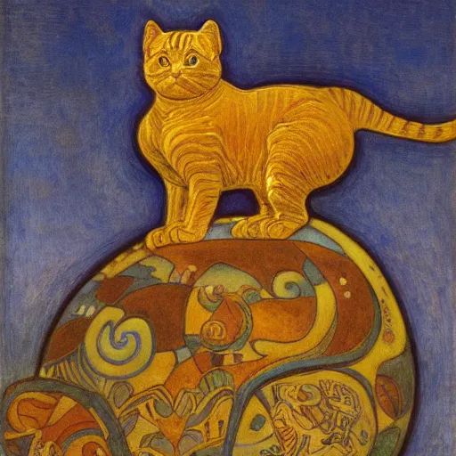 Image similar to cloisonne sculpture of a cat in a spacesuit, by annie swynnerton and diego rivera and nicholas roerich and jean delville, symbolist, dramatic lighting, god rays, art brut, rich colors, smooth, sharp focus, extremely detailed, adolf wolfli, by janet fish and ( donato giancola and bilibin )