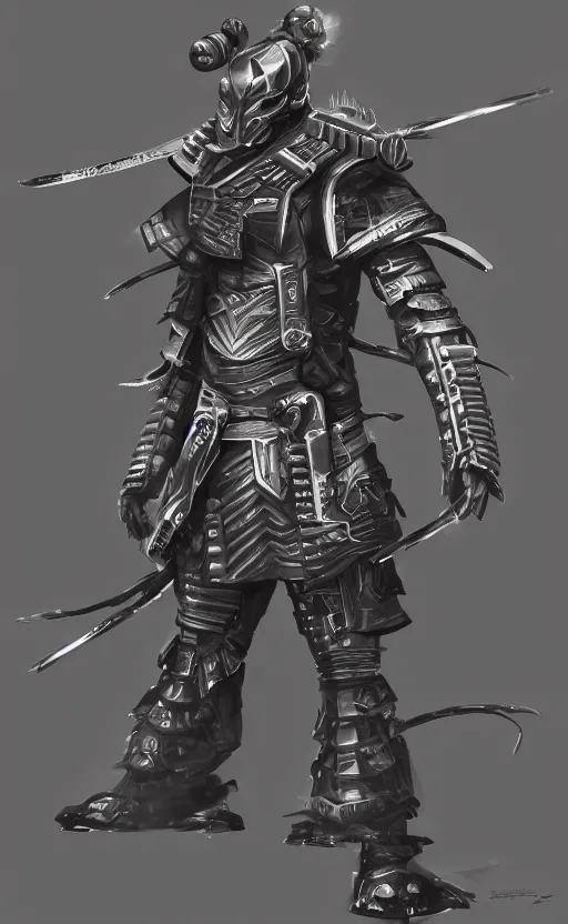 Image similar to a futuristic samurai,highly detailed,trending on ConceptArtWorld