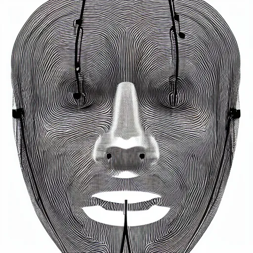 Prompt: a face made of wires