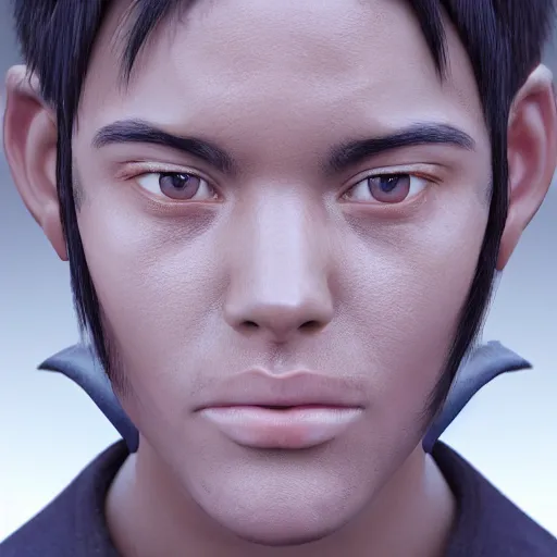 Prompt: the face of rimuru tempest from being a rainy window, by richard estes, from tensei shitara slime datta ken, a beautiful young face, fully clothed, highly detailed, 8 k, octane render, in the style of, trending on artstation