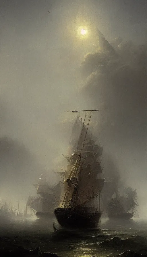 Image similar to techno artwork, by ivan aivazovski,