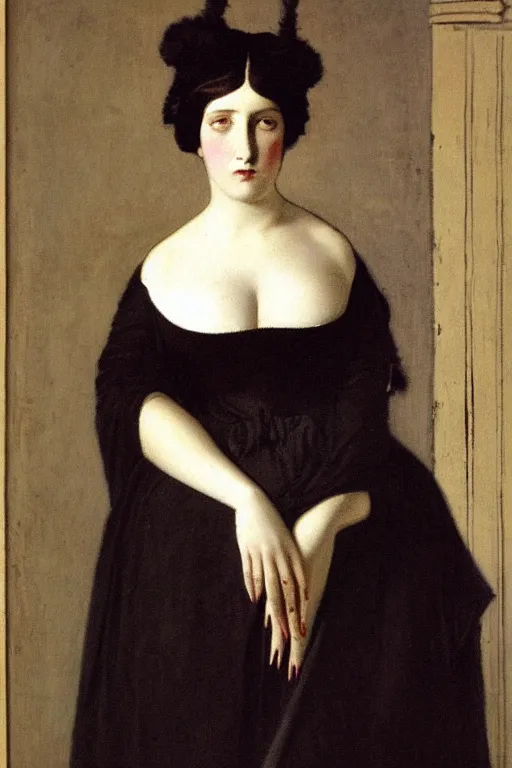 Image similar to lady in dress, painting by, jean auguste dominique ingres,