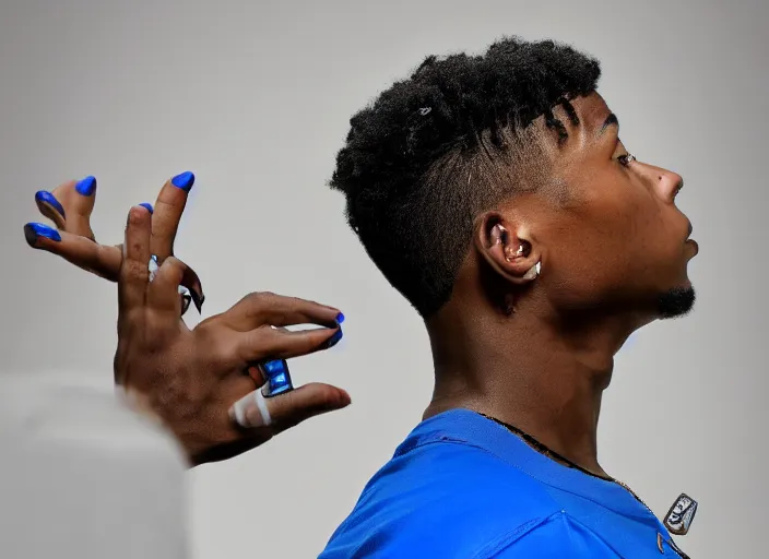 Image similar to side profile shot of kentrell gaulden youngboy never broke again, 8 k