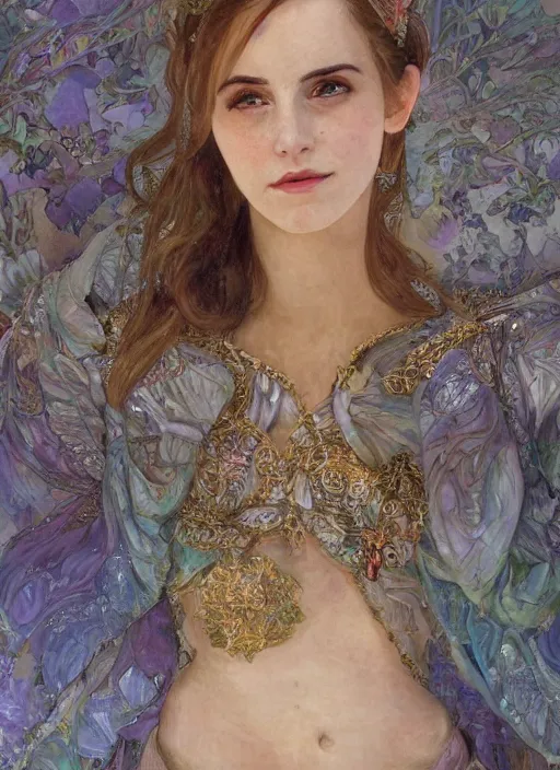 Image similar to Emma Watson photo photorealistic photograph as God of Beautifully, full body shot, cute, fantasy, intricate, elegant, highly detailed, digital painting, 4k, HDR, concept art, smooth, sharp focus, illustration, art by alphonse mucha,artgerm, H R Giger