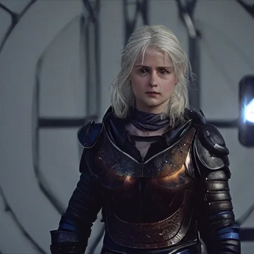 Image similar to still of Ciri in stargate SG1, stargate portal open