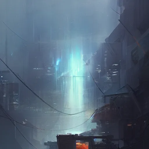 Image similar to the sky above the port was the color of television tuned to a dead channel, neuromancer, painted by greg rutkowski, painted by igor kieryluk, high detail, dramatic light, digital art, trending on artstation