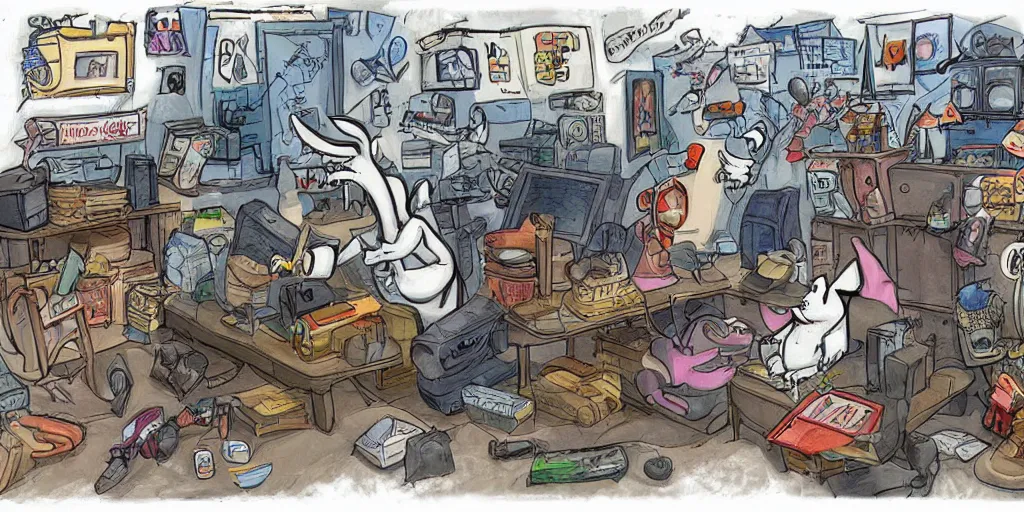 Image similar to cartoon concept art from sam and max