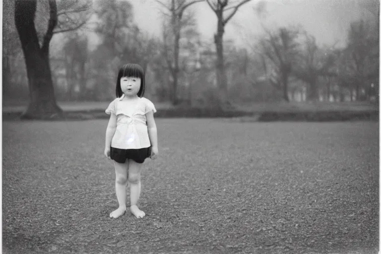 Image similar to a full body portrait of a Chinese-German girl, three years old, medium format camera