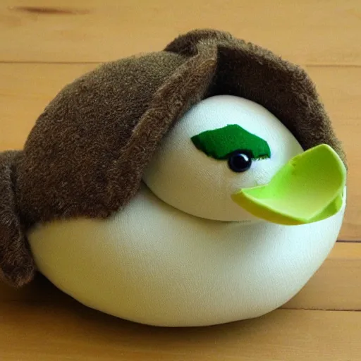 Prompt: duck made of cabbage